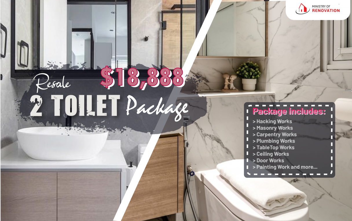 2 BATHROOMS PACKAGE @ $18,888 (HDB)