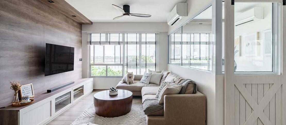 HDB Farmhouse Design - Living