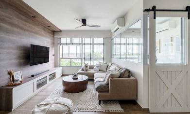 HDB Farmhouse Design - Living