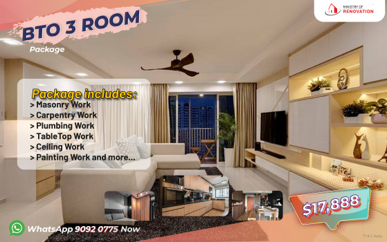 BTO 3 ROOM PACKAGE @ $17,888 (HDB)