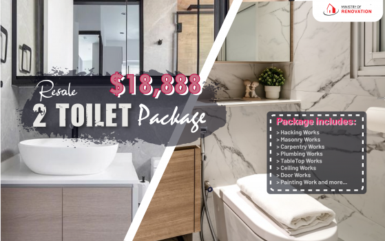 2 BATHROOMS PACKAGE @ $18,888 (HDB)