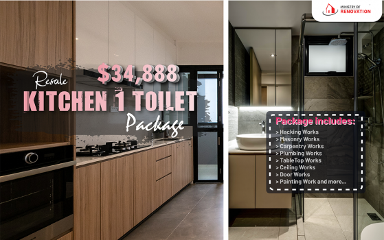 KITCHEN 1 BATHROOM PACKAGE @ $34,888 (HDB)