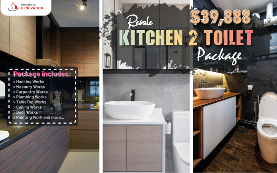 KITCHEN 2 BATHROOMS PACKAGE @ $39,888 (HDB)