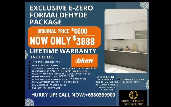 Exclusive E-Zero Formaldehyde Package @ $3888