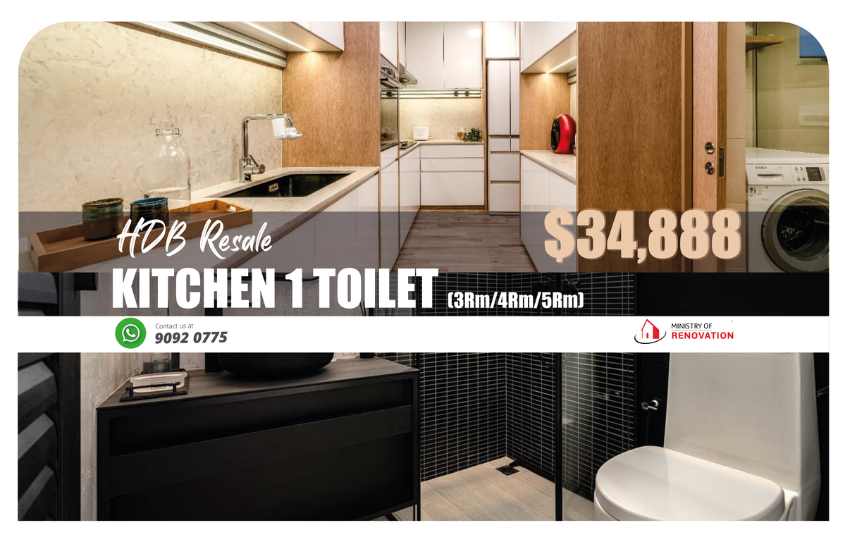 Kitchen 1 Bathroom Package @ $34,888 (HDB)