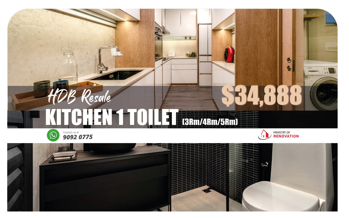 Kitchen 1 Bathroom Package @ $34,888 (HDB)